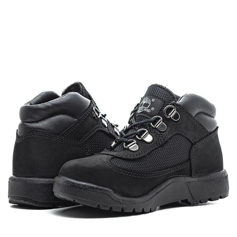 Timberland Μποτες Χιονιού Παιδικα Μαυρα - Youth Leather/Fabric Mid Field - Greece 7928615-FD